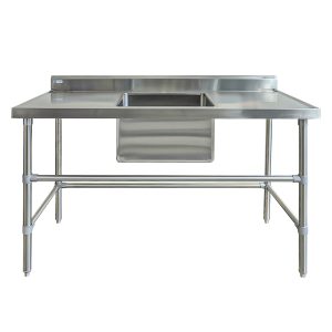 Fregadero acero inoxidable de 1 tanque a la izquierda con backsplash de 70x90x100 | RWA