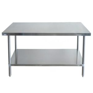 Mesa de trabajo en acero inoxidable 70x180x90 con estante inferior | RWA